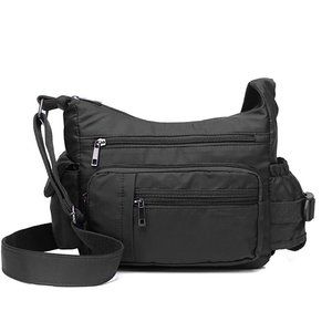Black Casual Nylon Crossbody Messenger Bag